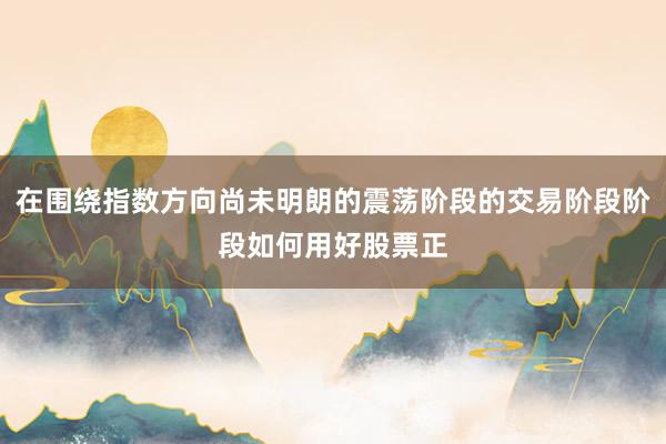 在围绕指数方向尚未明朗的震荡阶段的交易阶段阶段如何用好股票正
