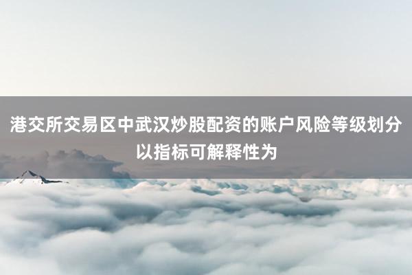 港交所交易区中武汉炒股配资的账户风险等级划分以指标可解释性为